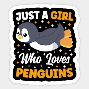 Just A Girl Who Loves Penguins Cute Kawaii Penguin Lover Sticker